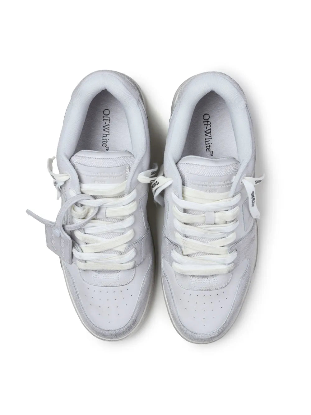 Off white grey sneakers vintage leather