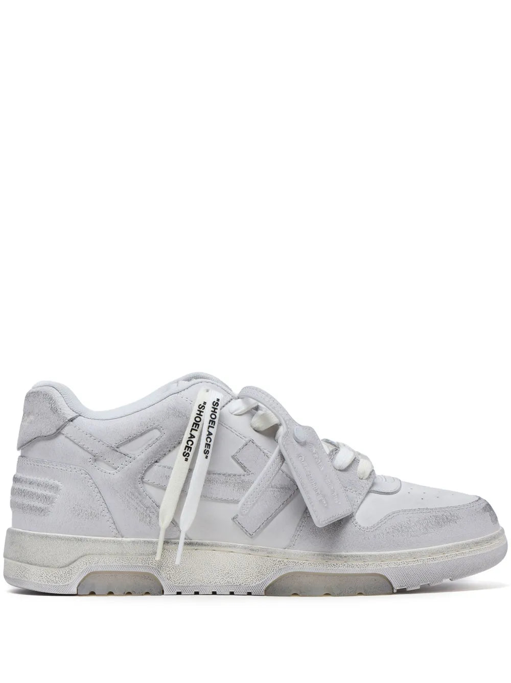 Off white grey sneakers vintage leather