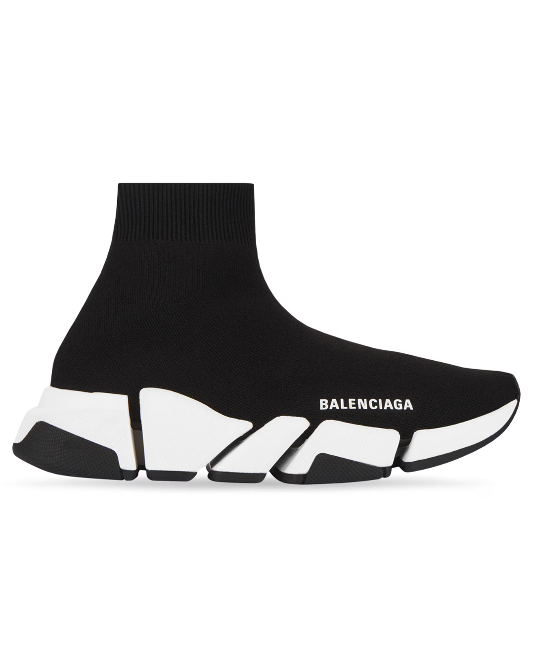 Sneaker Balenciaga Speed 2.0 in maglia riciclata nera/bianca