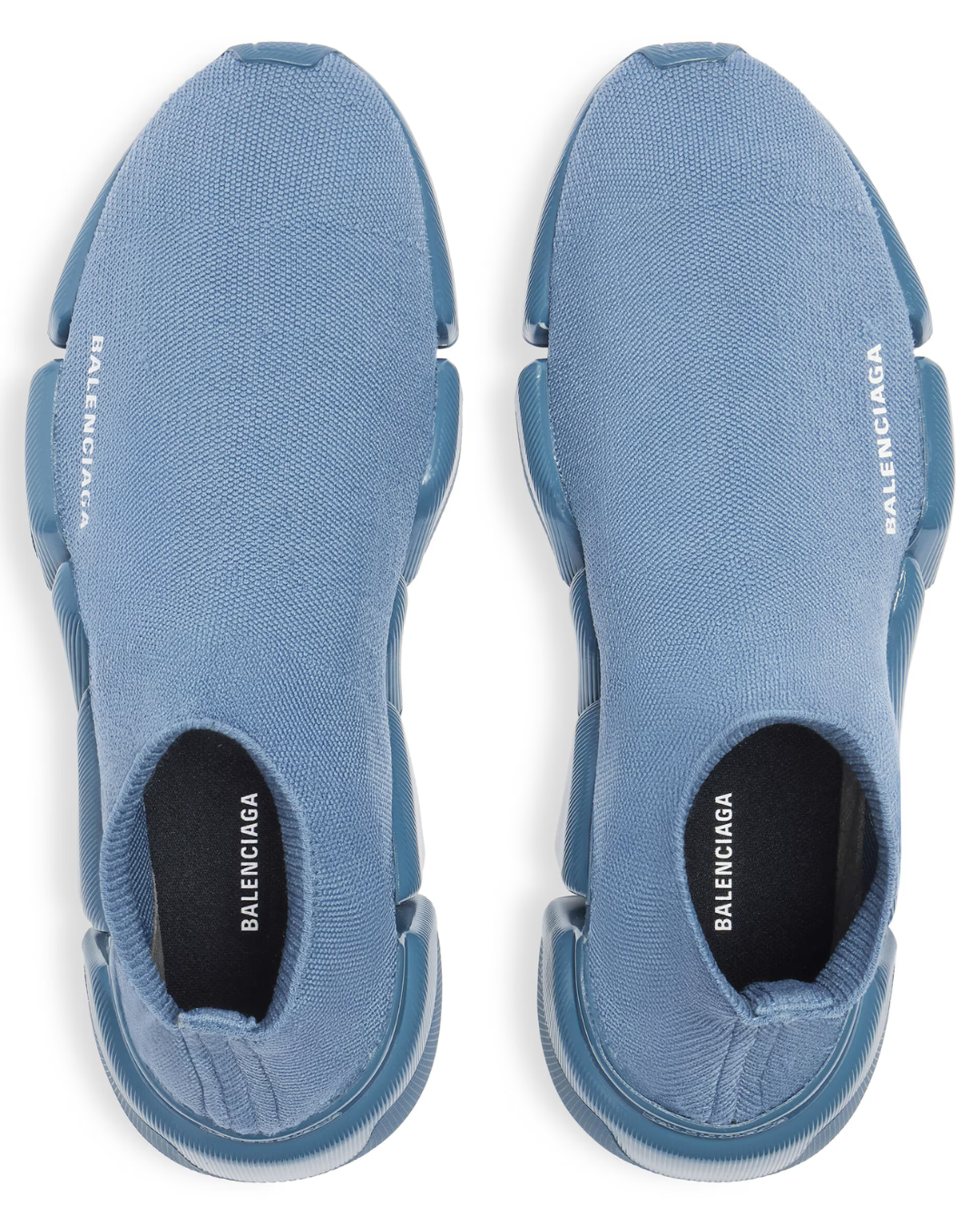 Sneaker Balenciaga Speed 2.0 in maglia riciclata blu sbiadito