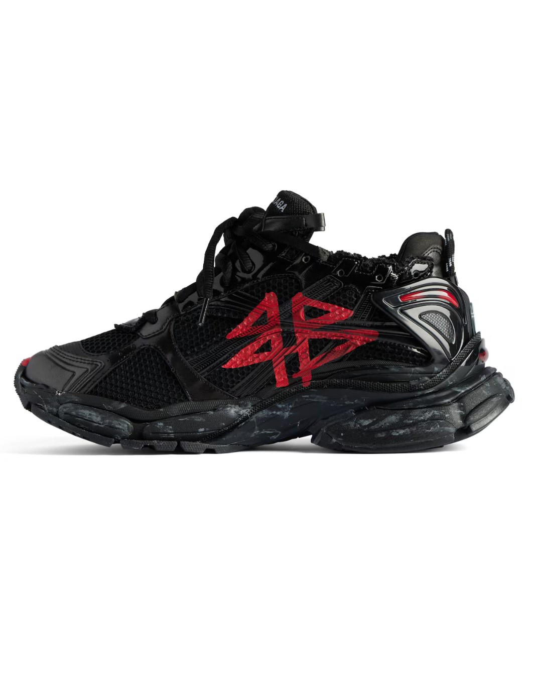 Balenciaga Runner Graffiti Sneaker in Black/Red