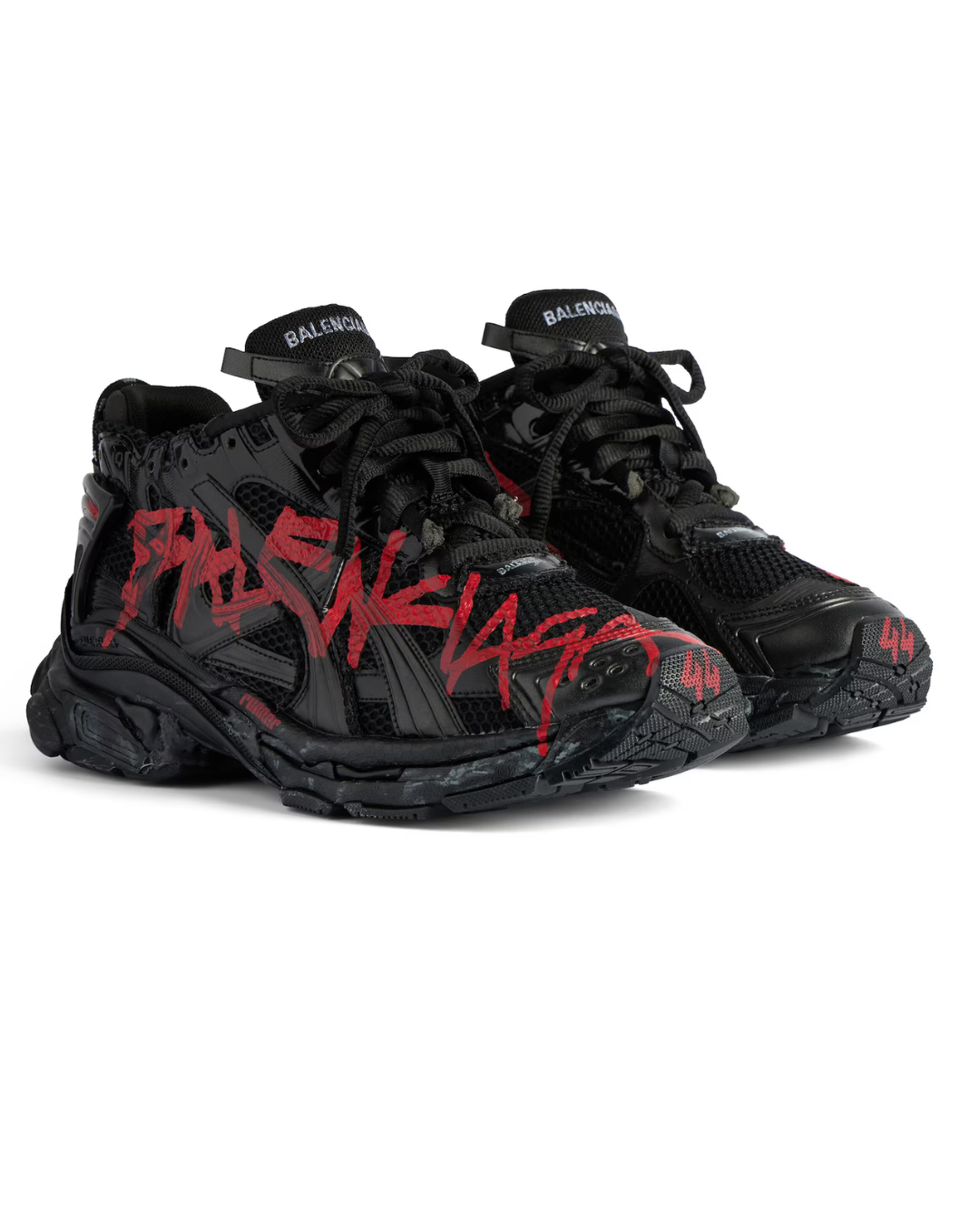 Balenciaga Runner Graffiti Sneaker in Black/Red
