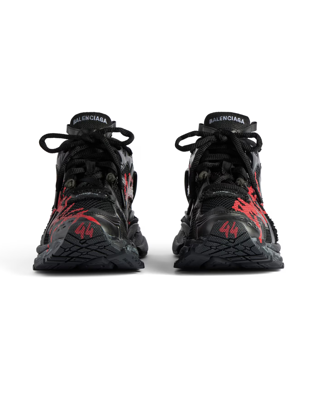 Balenciaga Runner Graffiti Sneaker in Black/Red