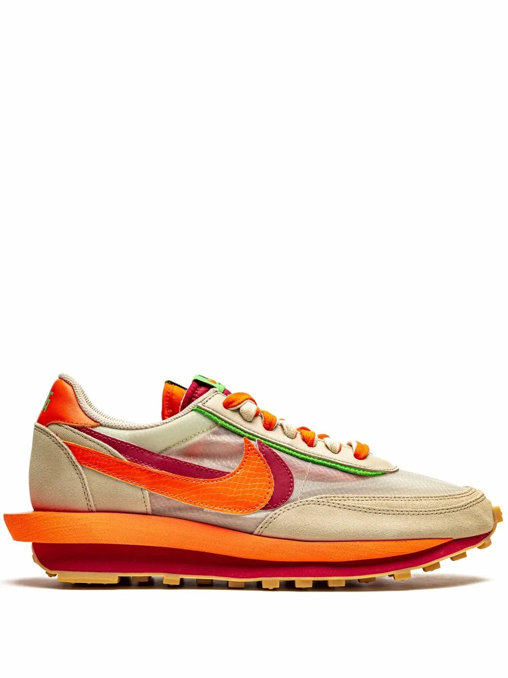 x sacai x CLOT LDWaffle "Net Orange Blaze" sneakers