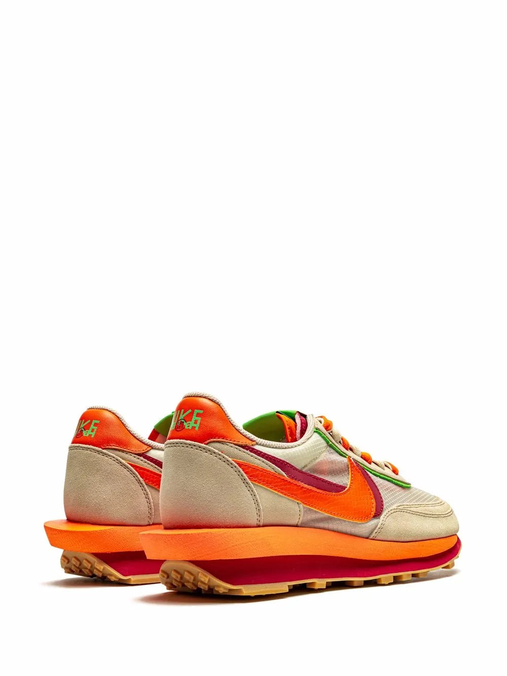 x sacai x CLOT LDWaffle "Net Orange Blaze" sneakers