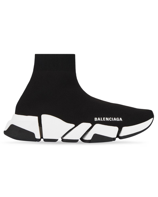 Sneaker Balenciaga Speed 2.0 in maglia riciclata nera/bianca