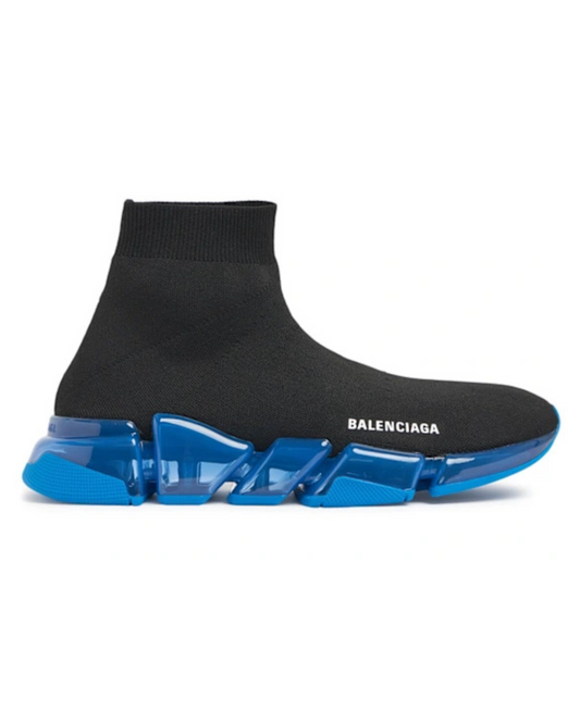 Balenciaga Speed ​​2.0 Sneaker in maglia riciclata nera e blu